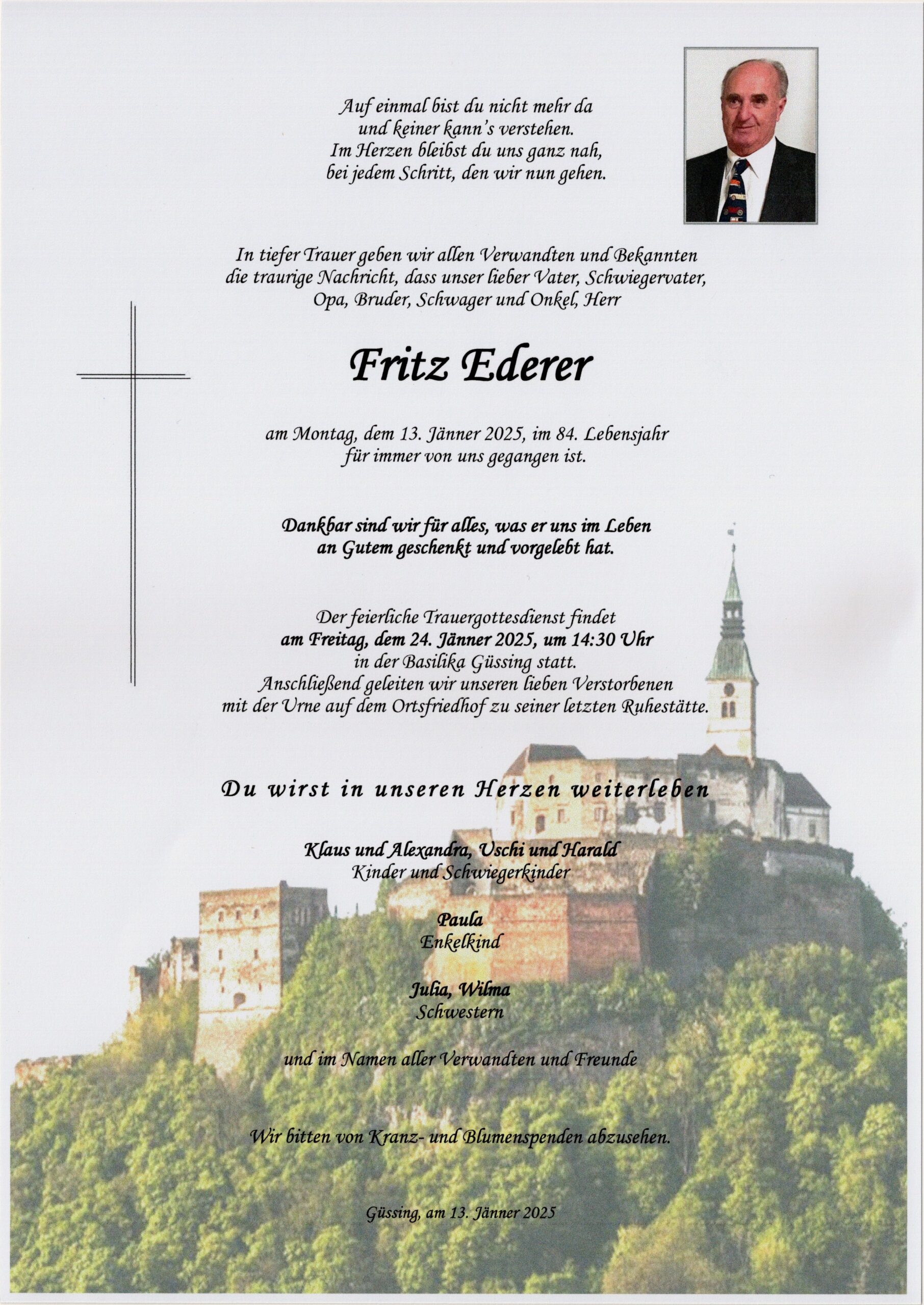 Ederer Fritz Trauerparte