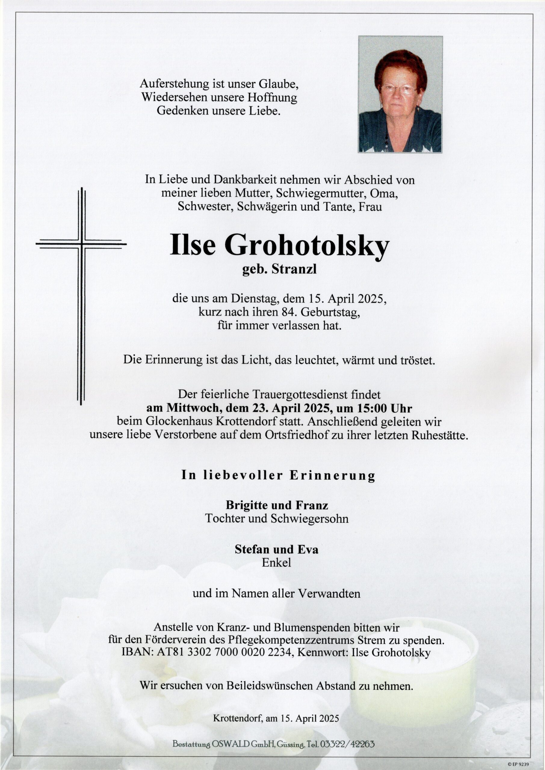 Grohotolsky Ilse Trauerparte