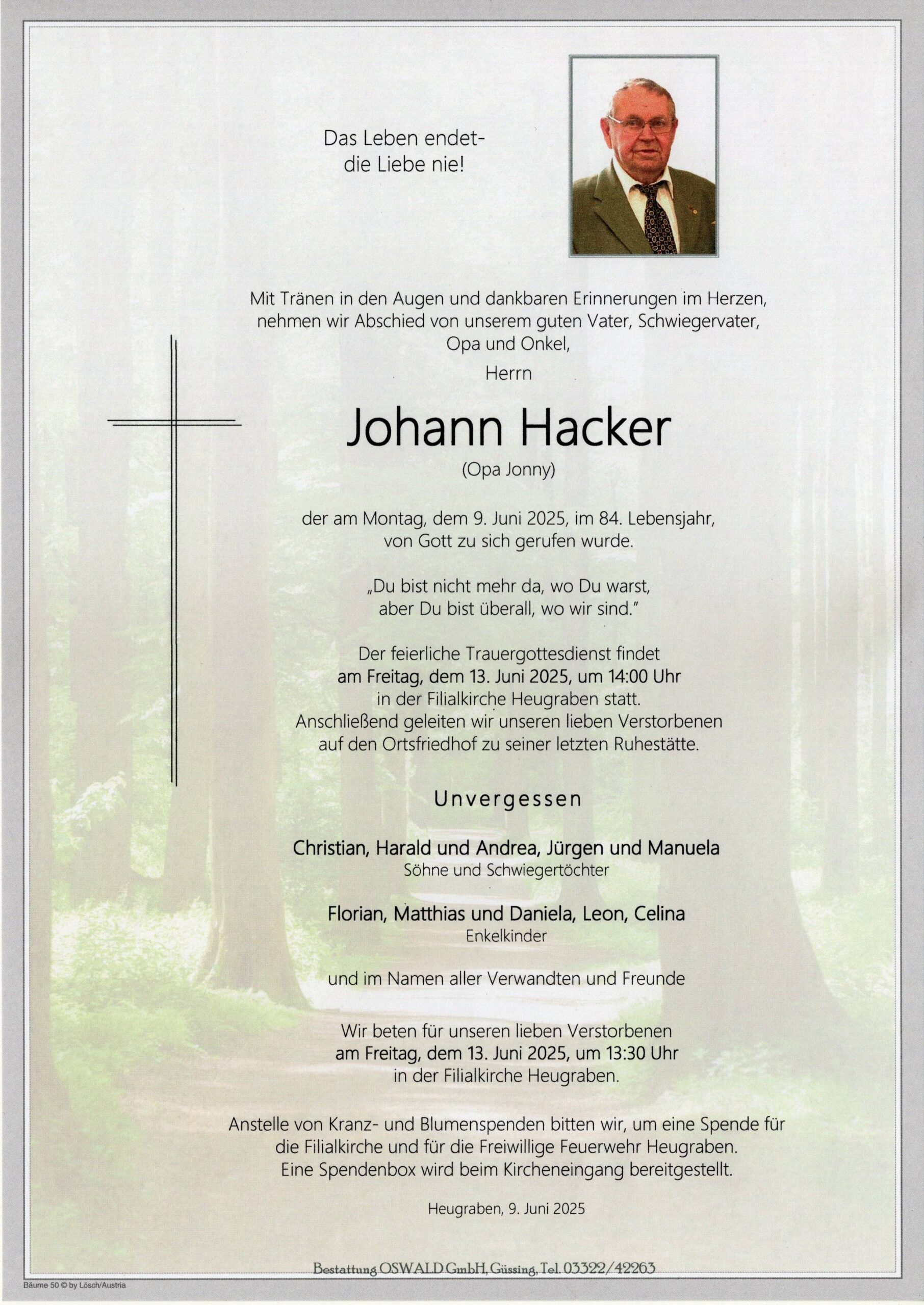 Hacker Johann Trauerparte