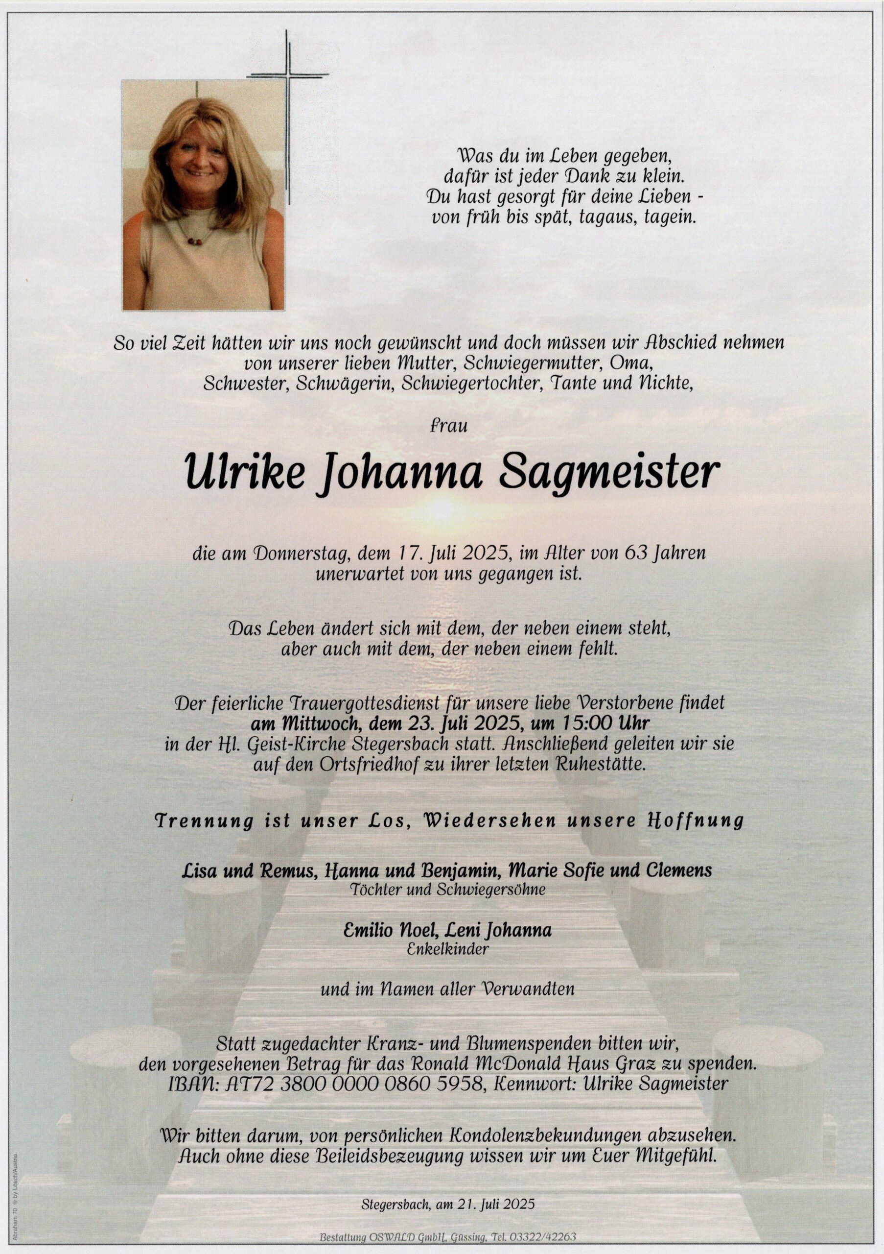 Trauerparte Sagmeister Ulrike