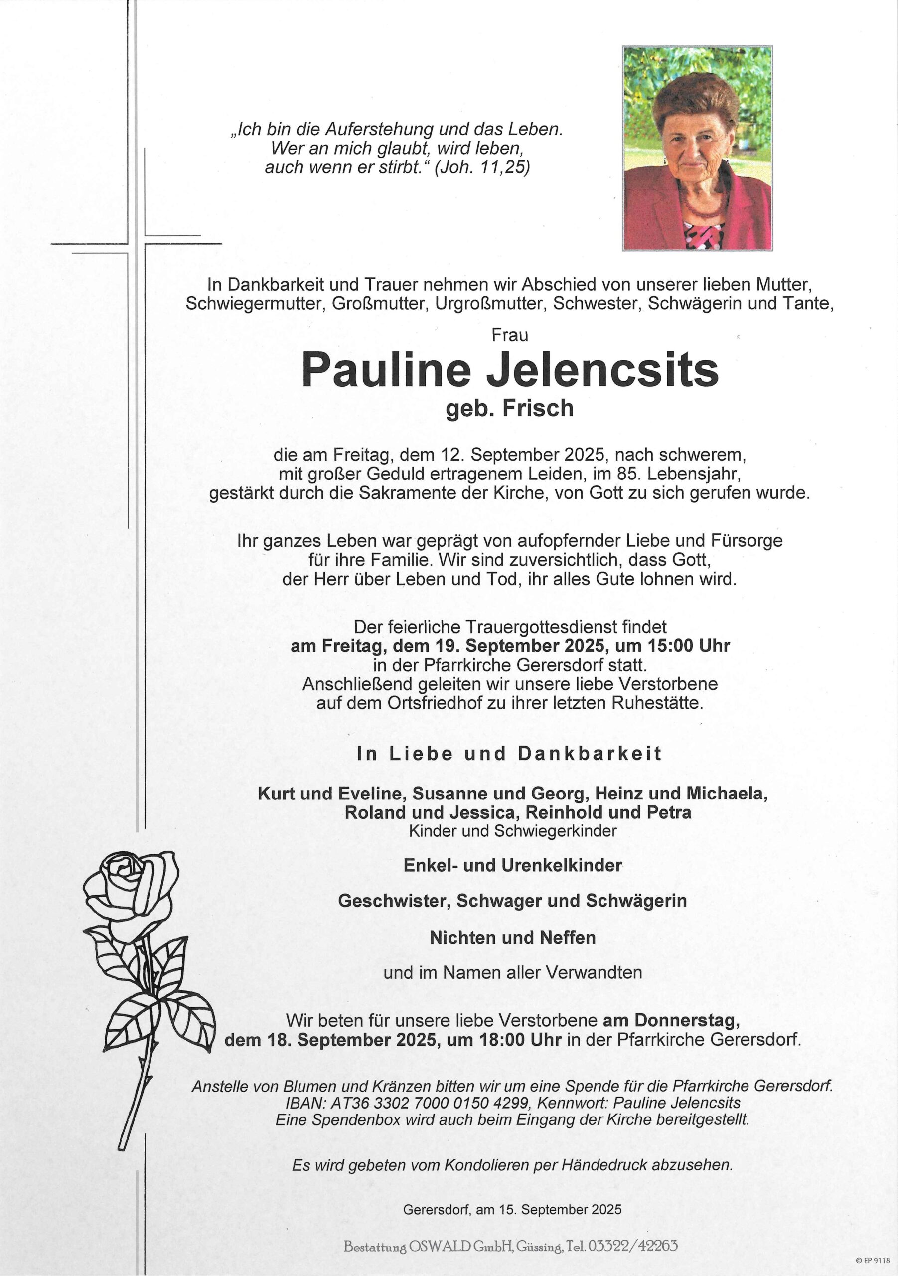 Jelencsits Pauline Trauerparte