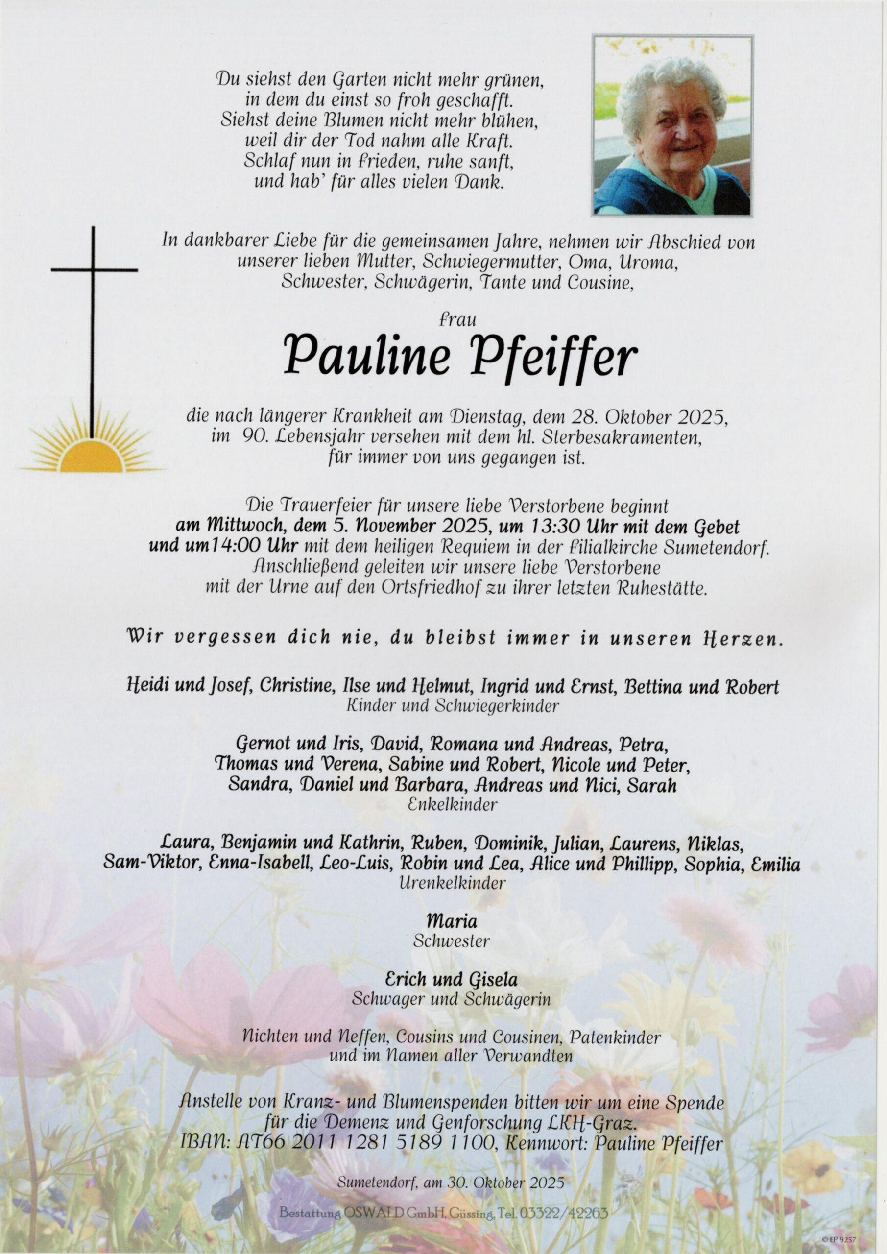 Trauerparte Pfeiffer Pauline