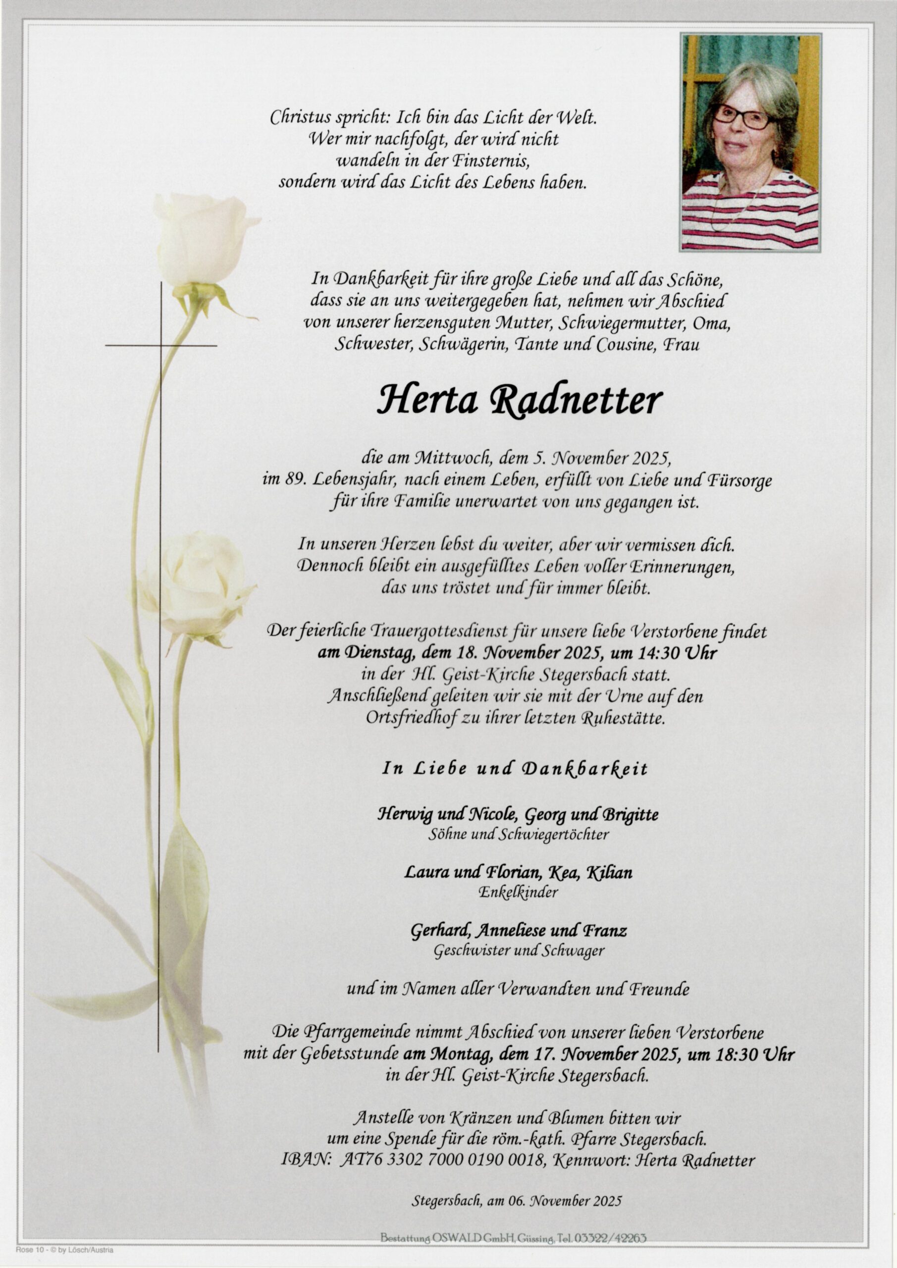 Trauerparte Radnetter Herta