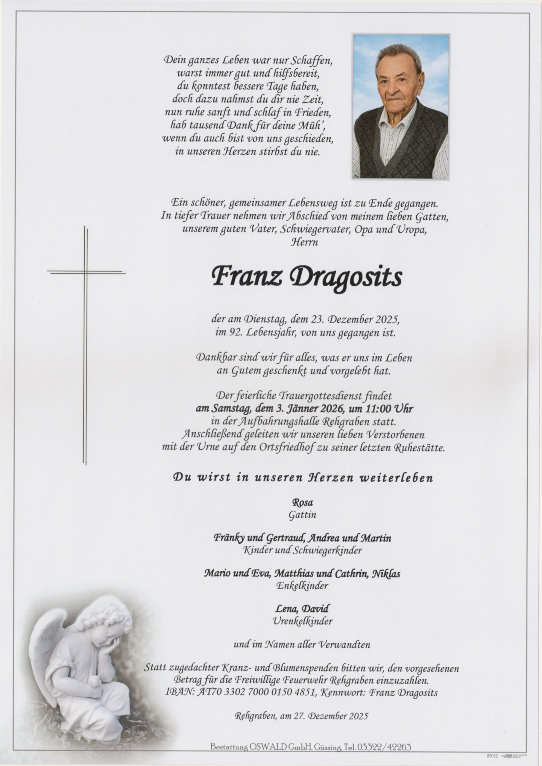 Dragosits Franz Trauerparte