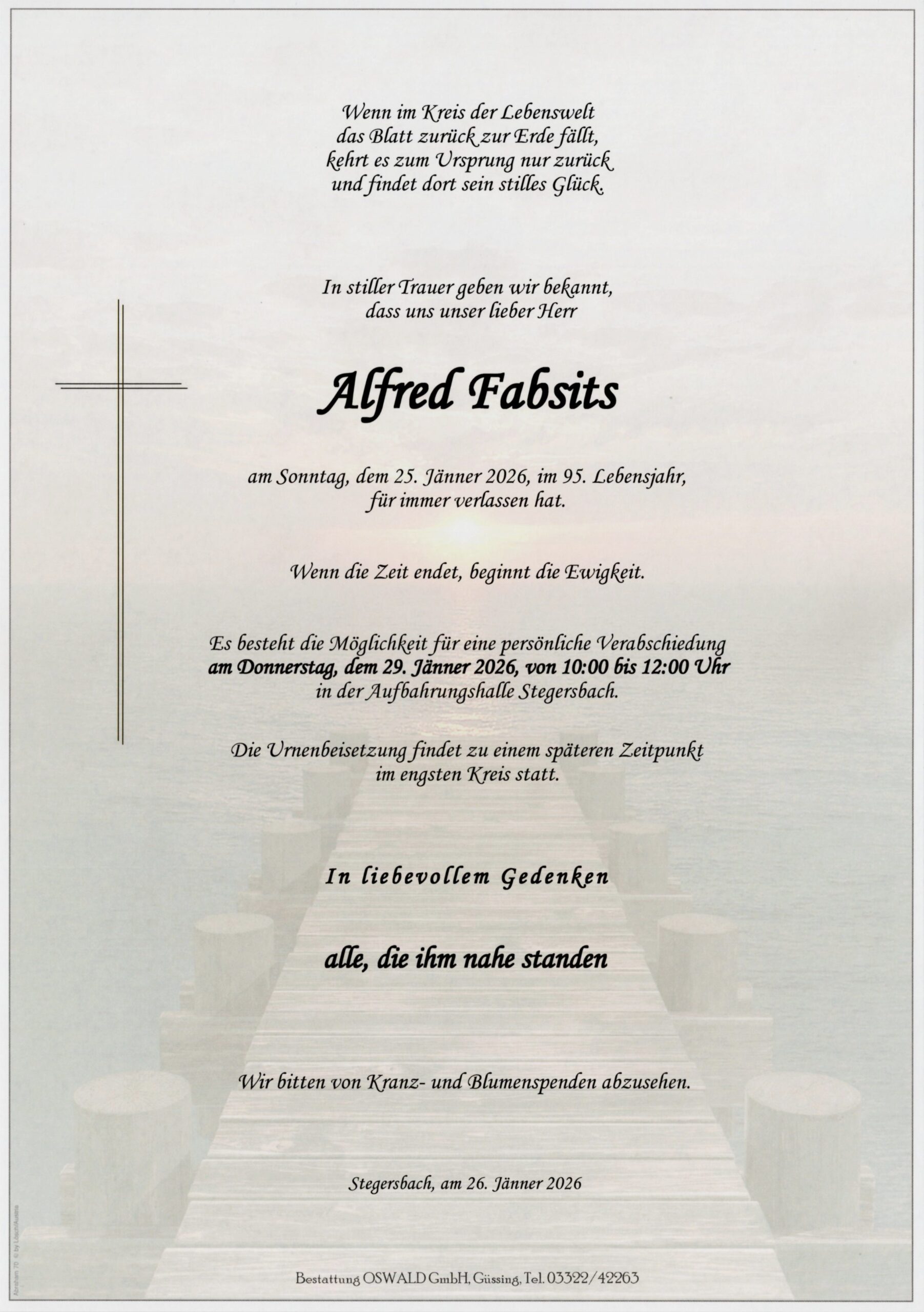 Fabsits Alfred Trauerparte