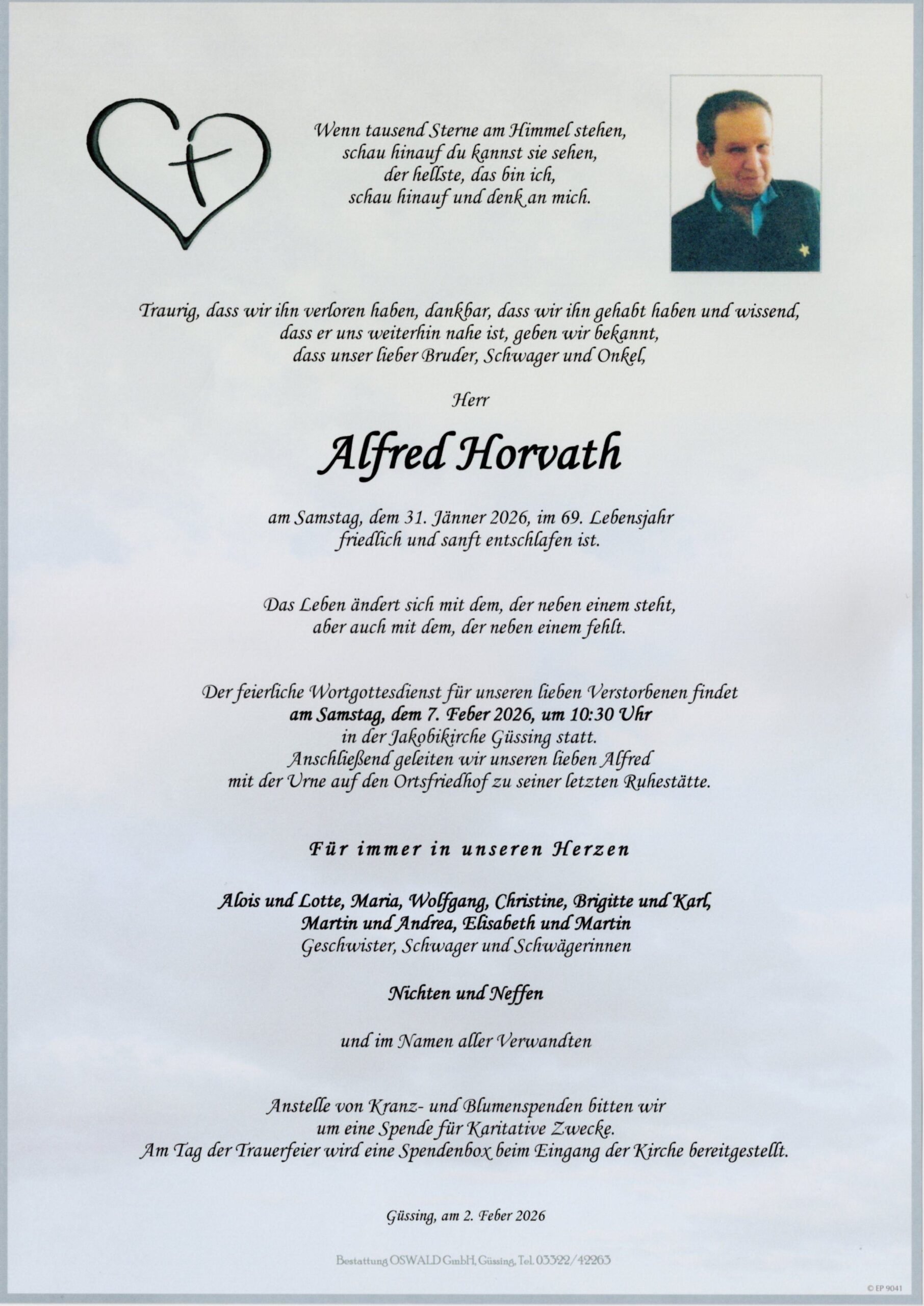 Horvath Alfred Trauerparte