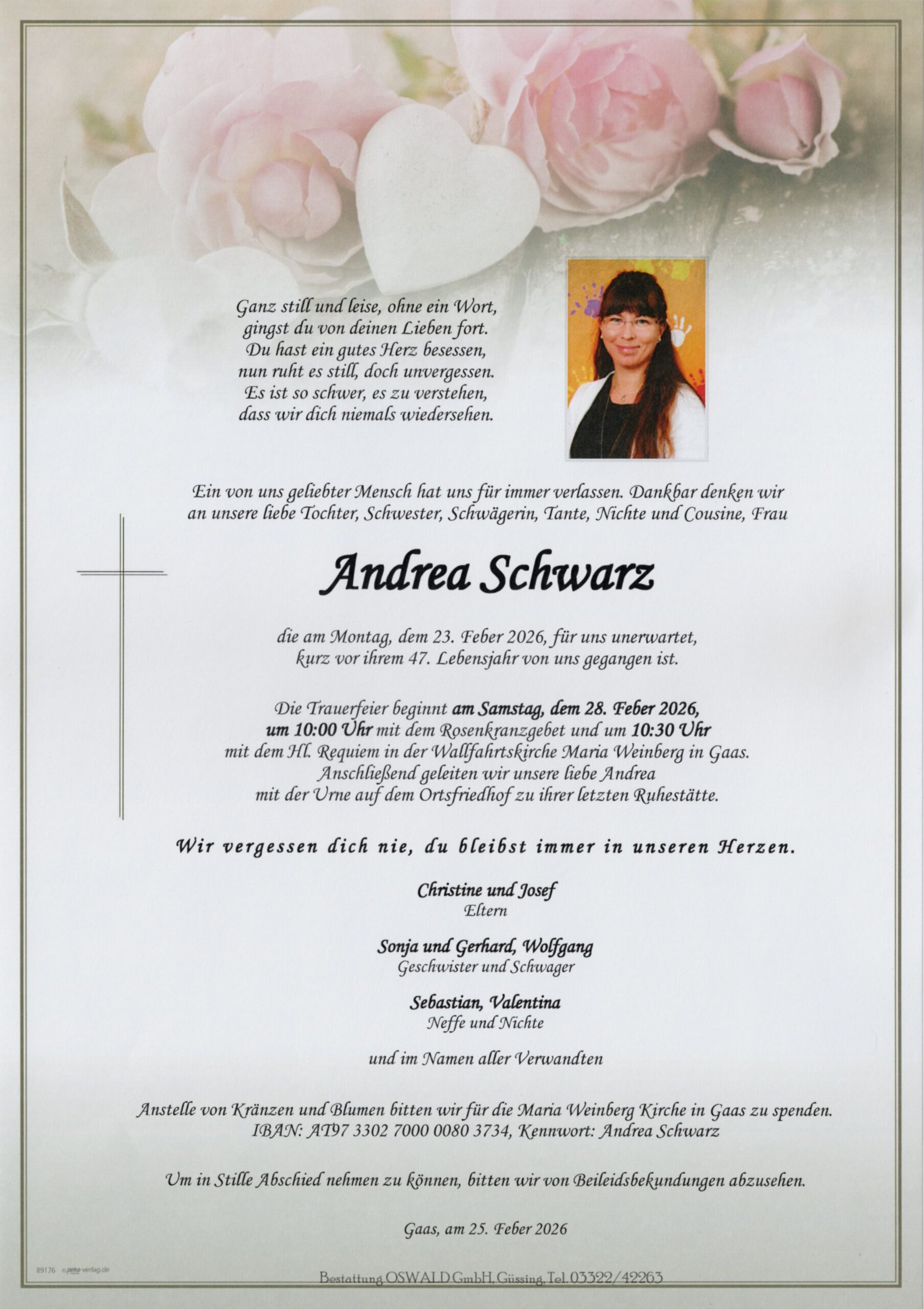 Schwarz Andrea Trauerparte