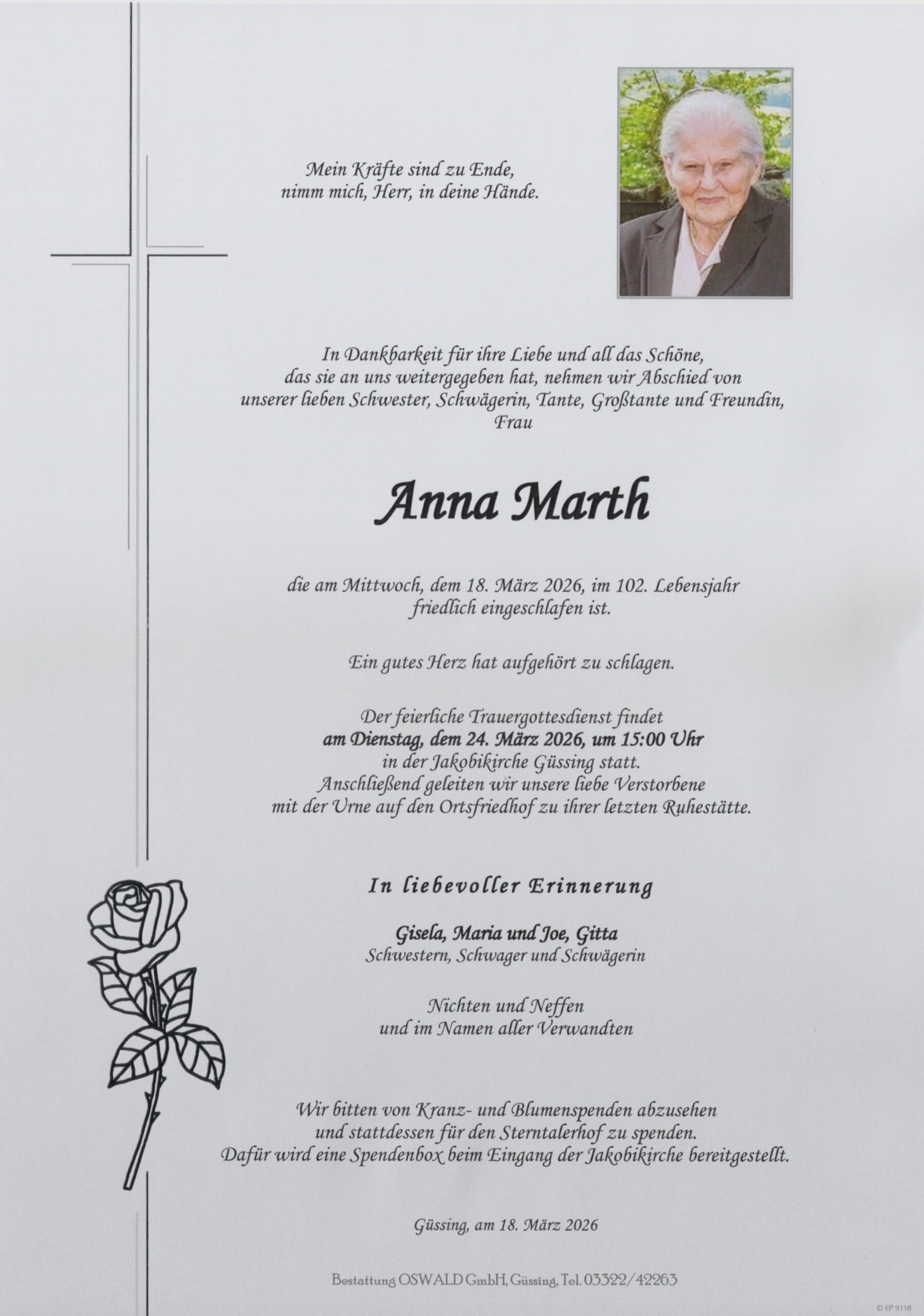 Marth Anna Trauerparte