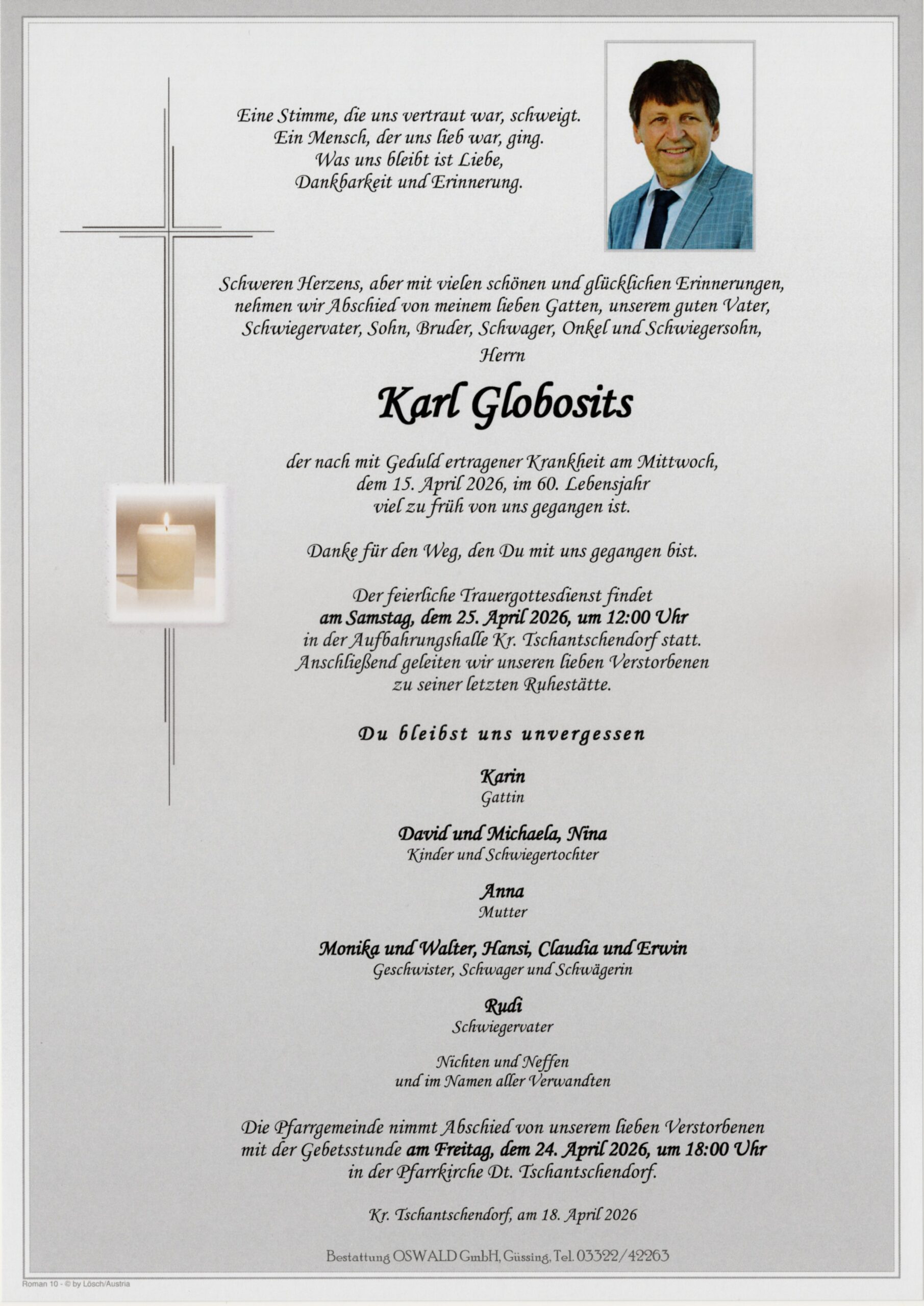 Globosits Karl Trauerparte