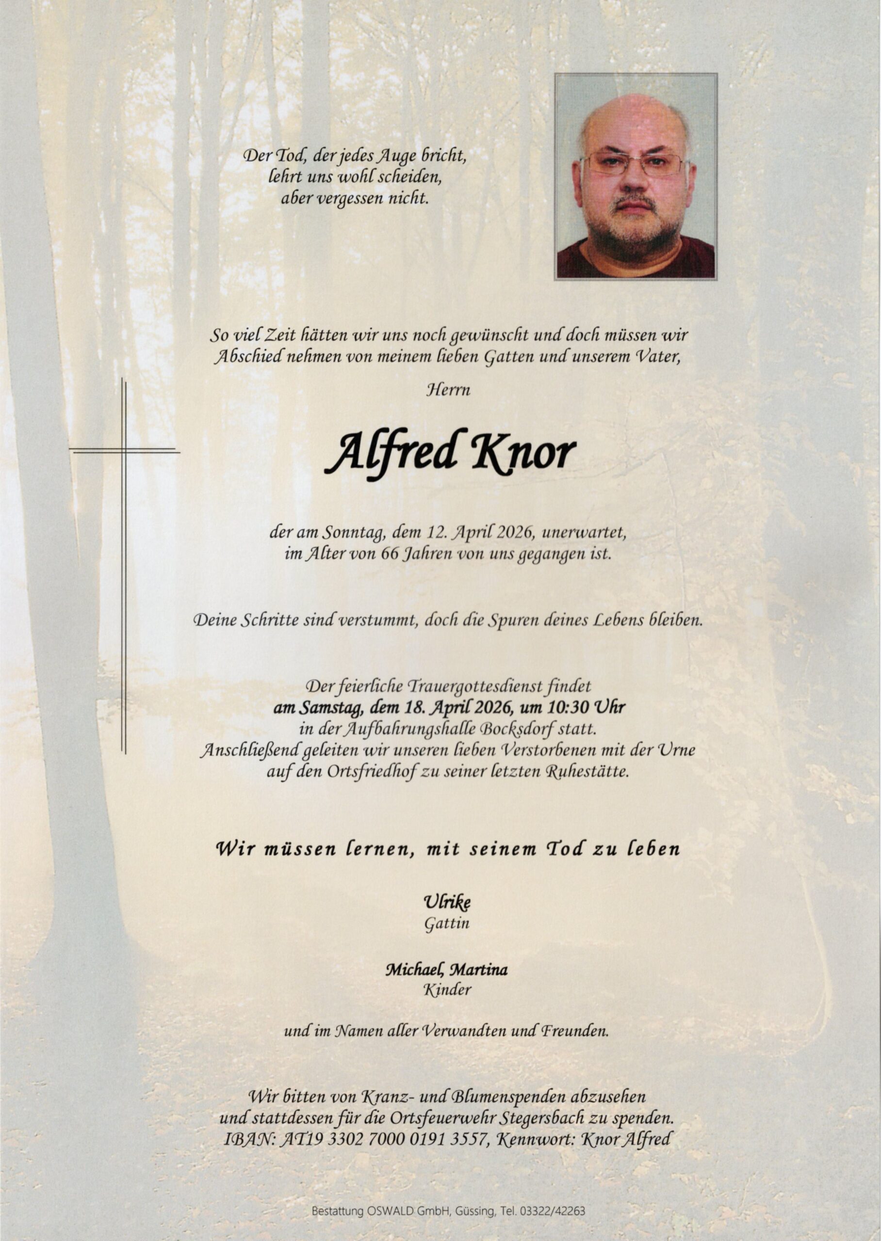 Knor Alfred Trauerparte