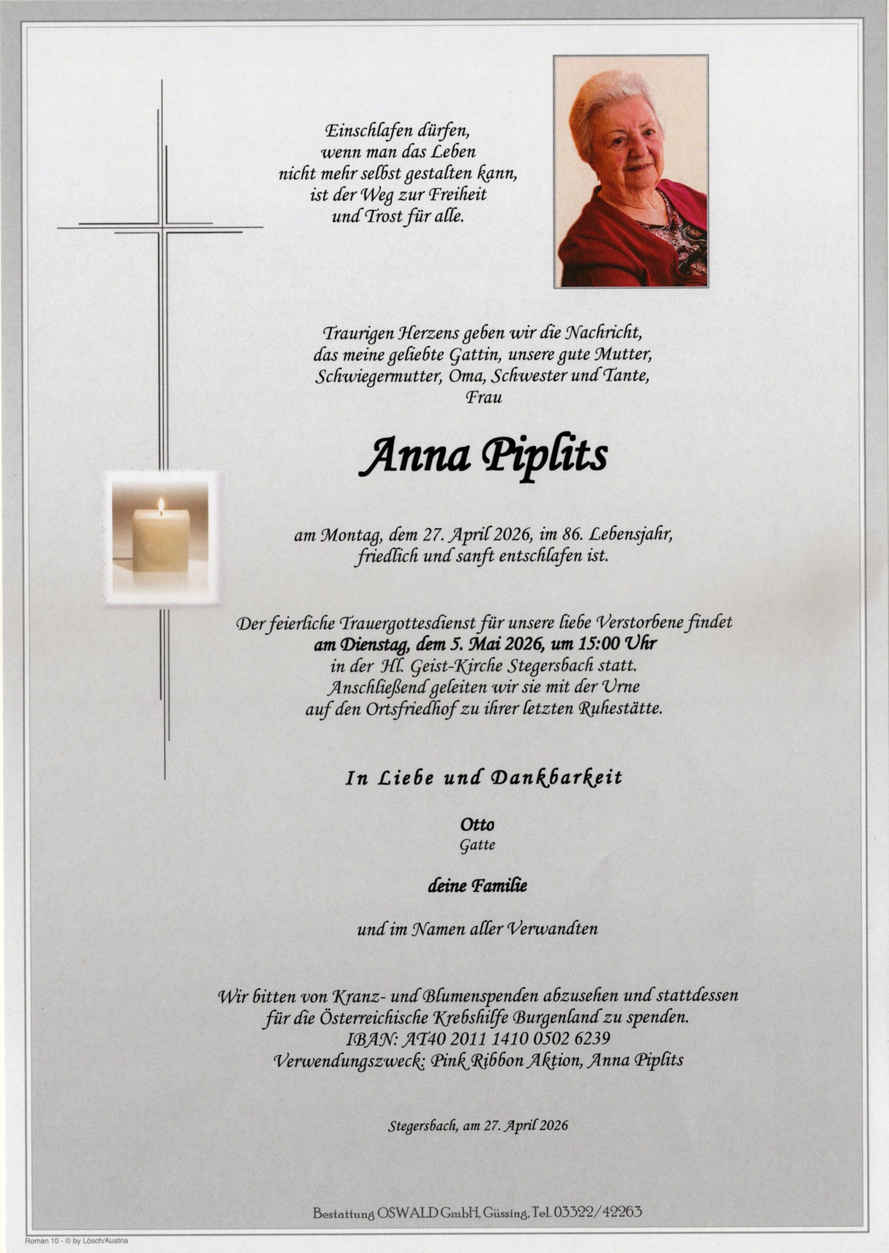 Piplits Anna Trauerparte
