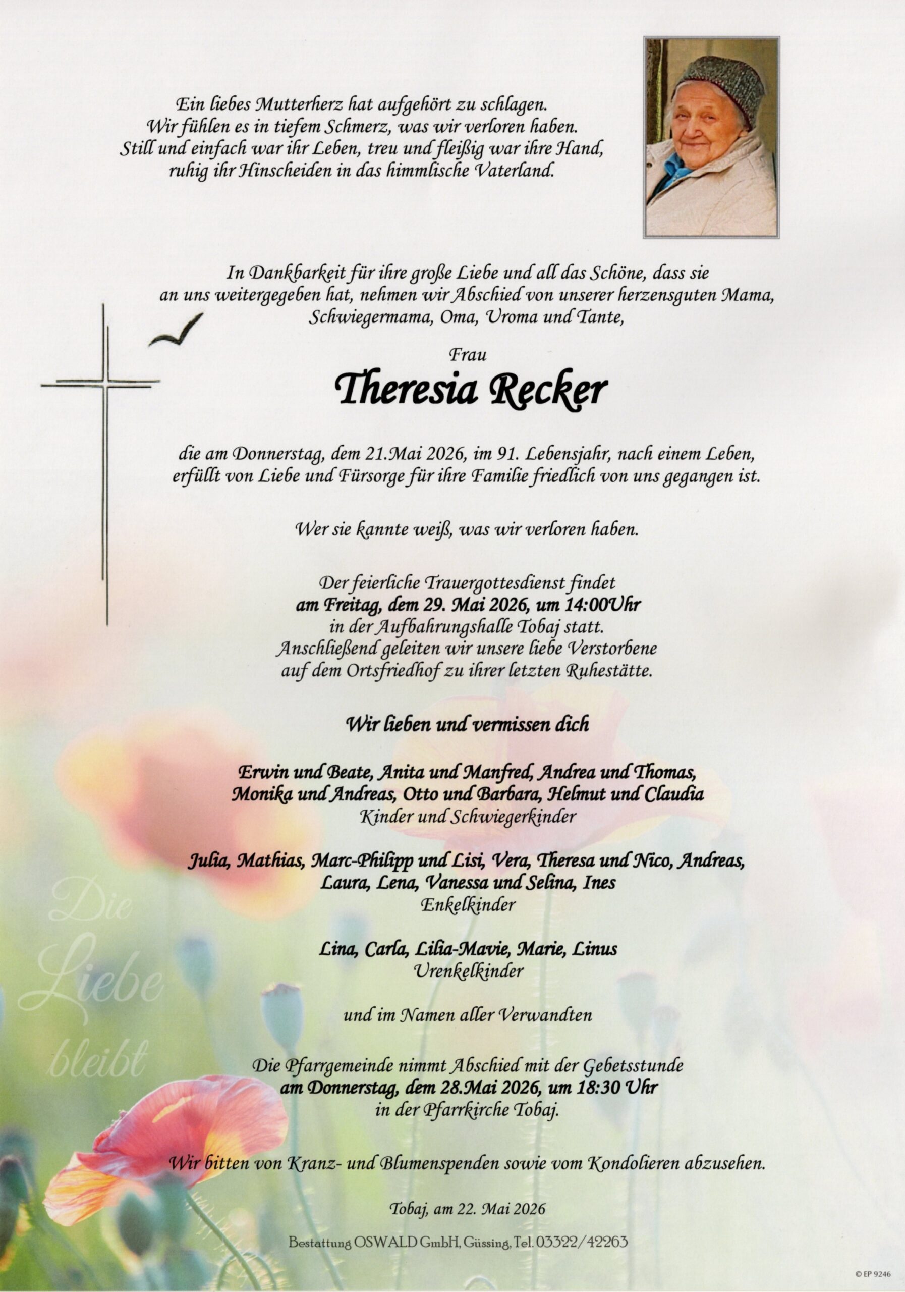 Recker Theresia Trauerparte
