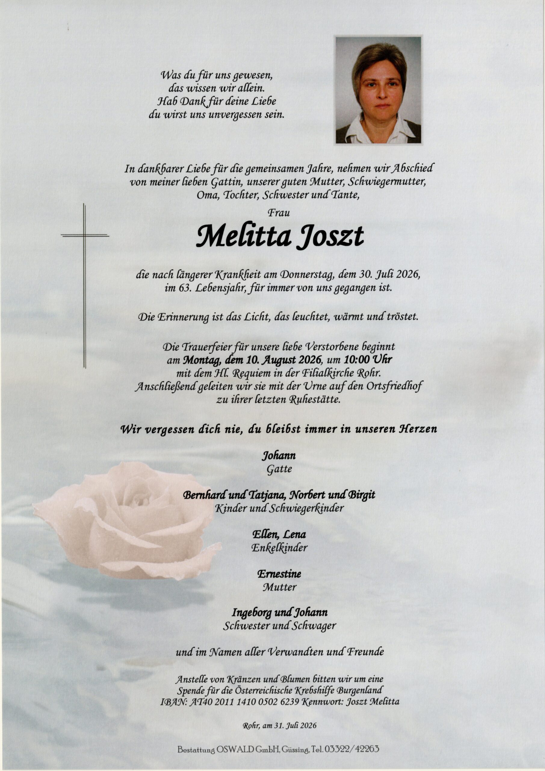 Joszt Melitta Trauerparte