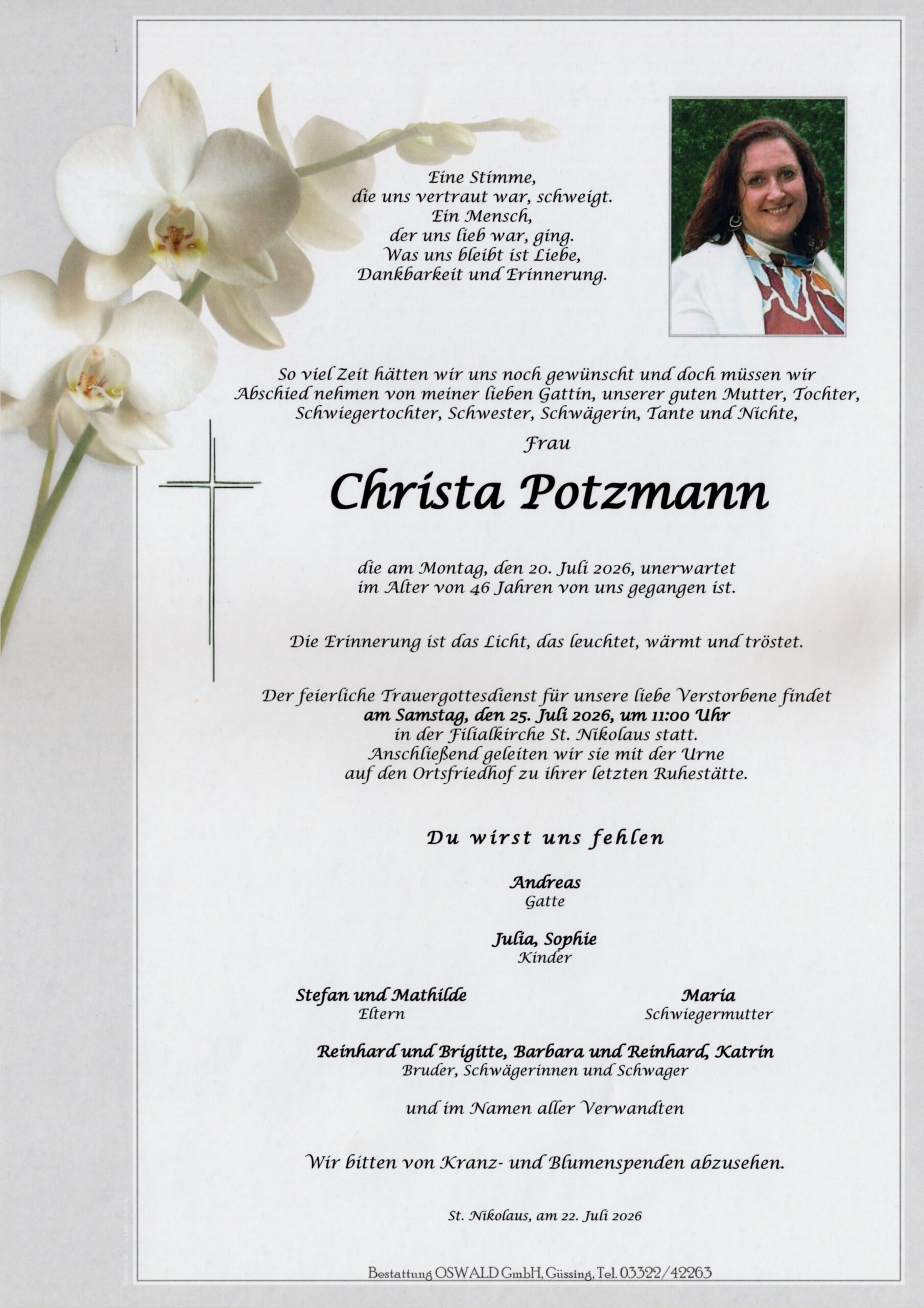 Potzmann Christa Trauerparte