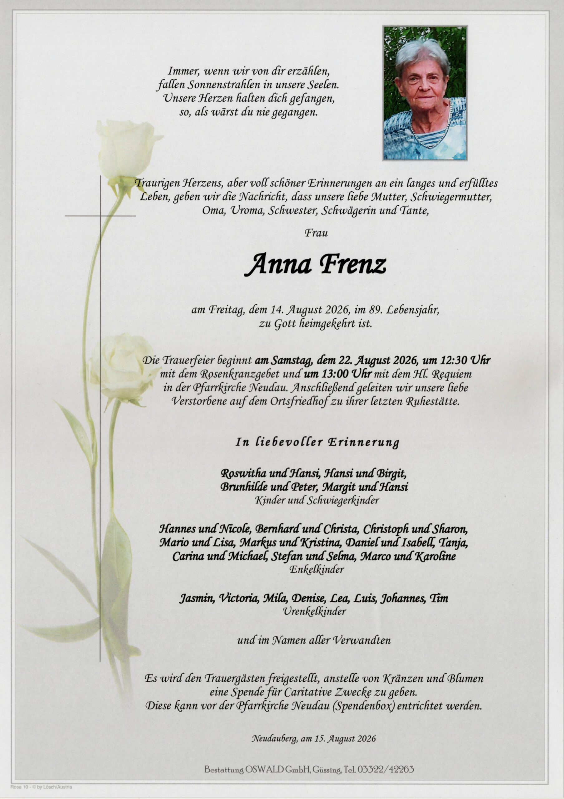 Frenz Anna Trauerparte