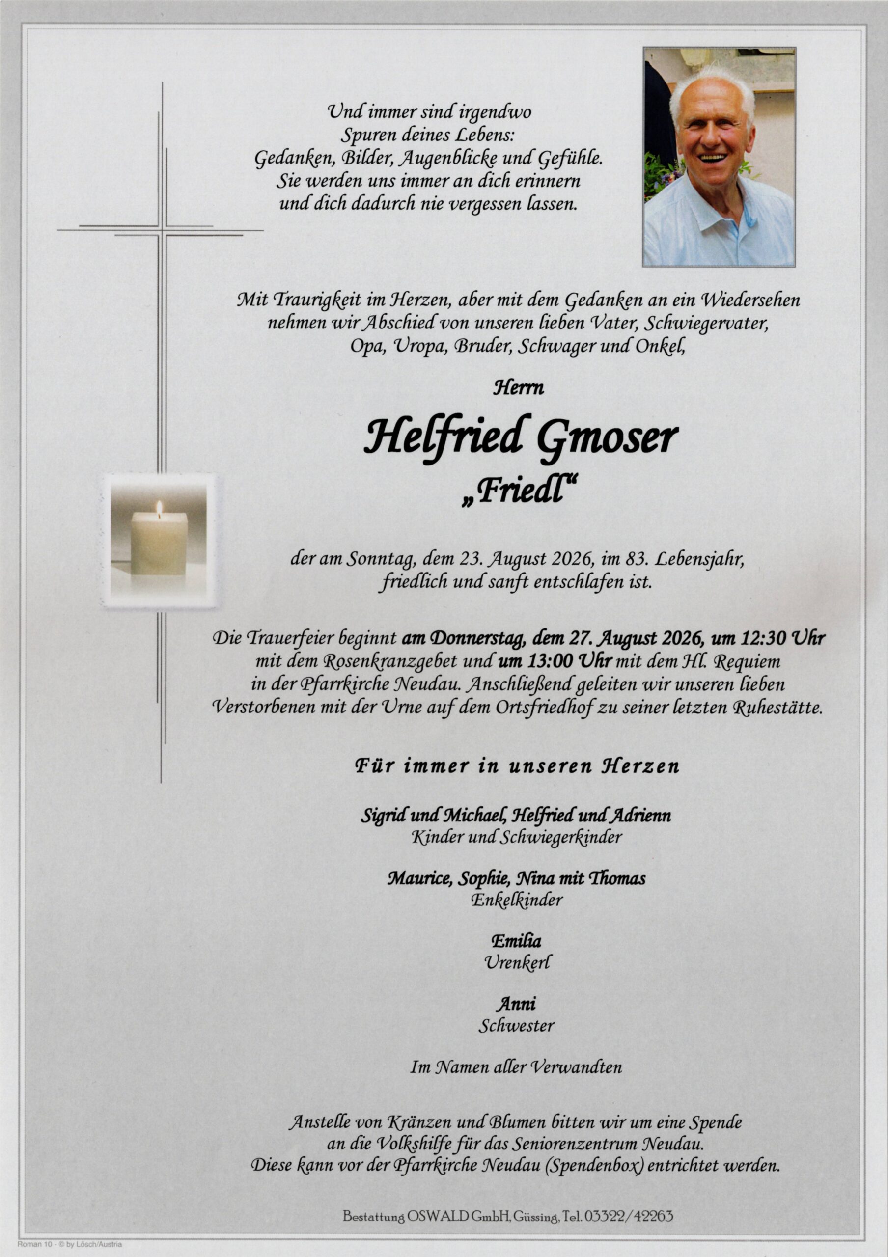 Gmoser Helfried Trauerparte