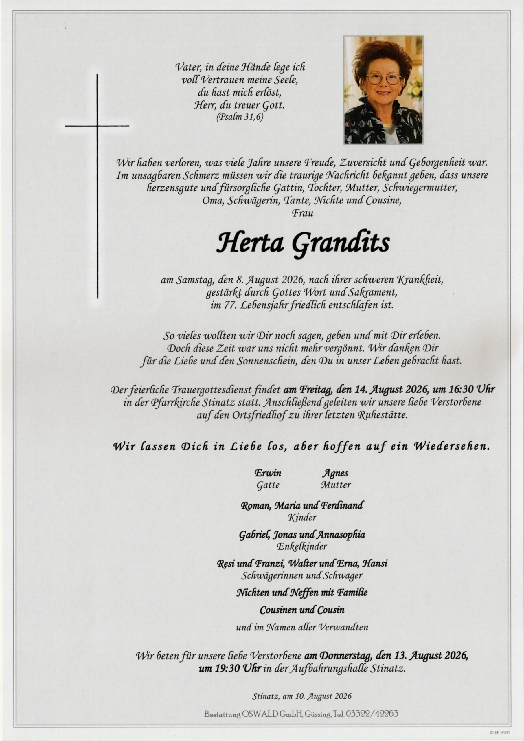 Grandits Herta Trauerparte