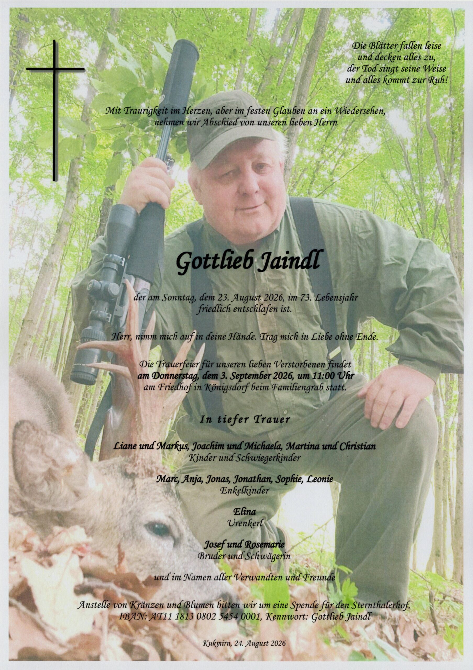 Trauerparte Jaindl Gottlieb