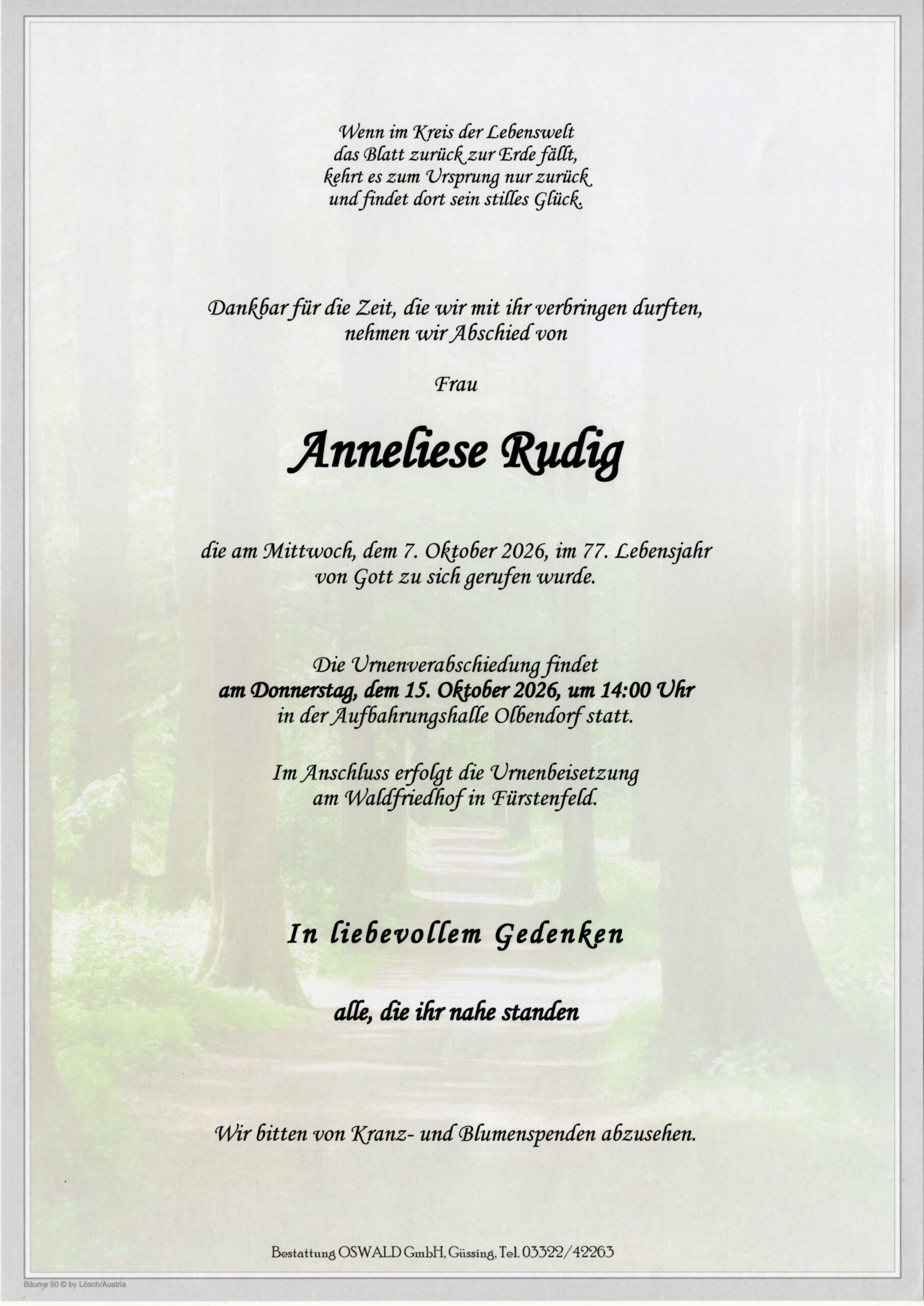 Rudig Trauerparte