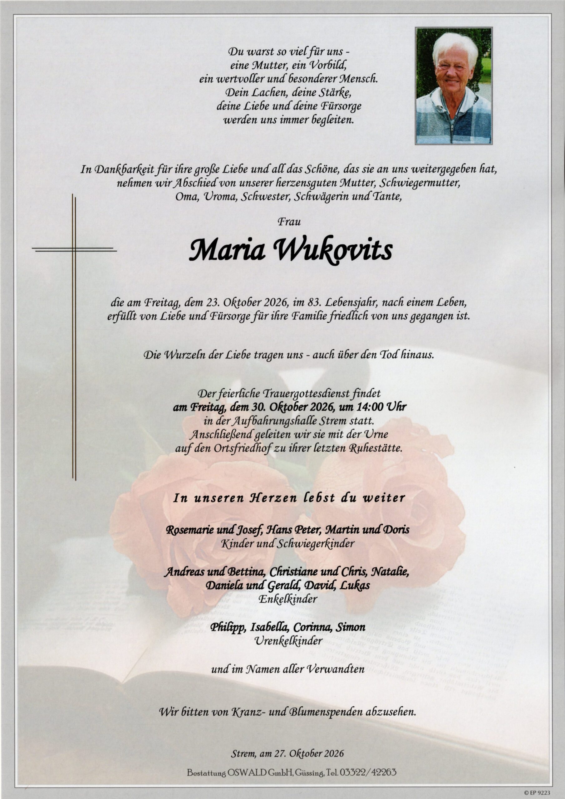 Wukovits Trauerparte